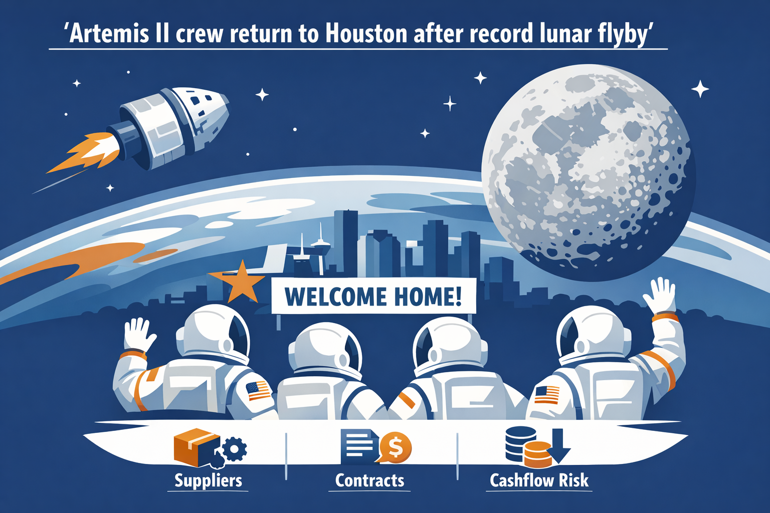 Artemis II crew return to Houston after record lunar flyby