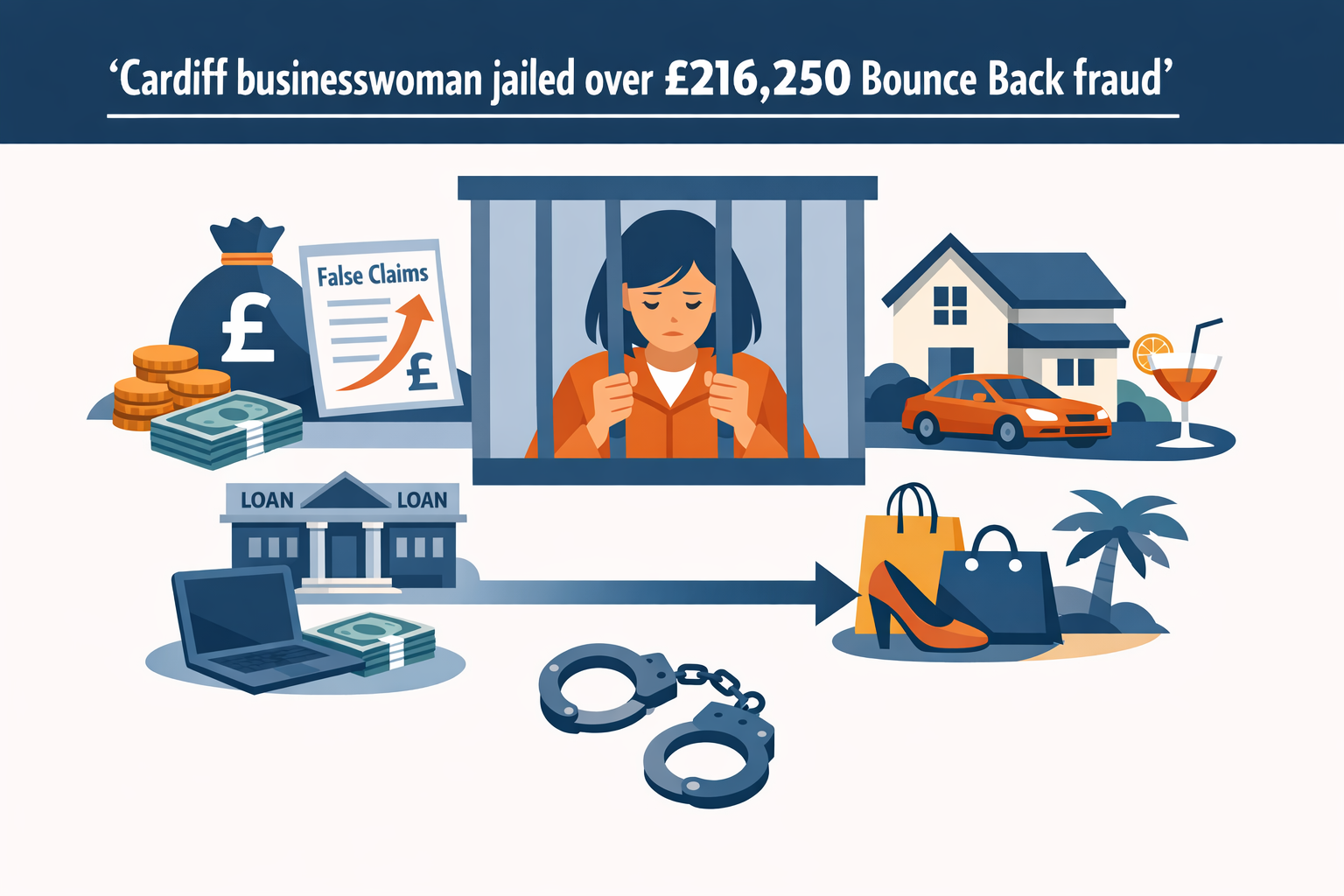 Cardiff businesswoman jailed over £216,250 Bounce Back fraud